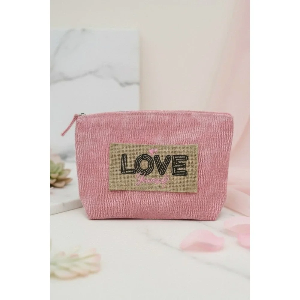 Makeup Bag Womens Small Pink New Love Pouch